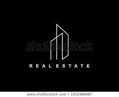 the logo for real estate, consisting of two lines that are connected to each other