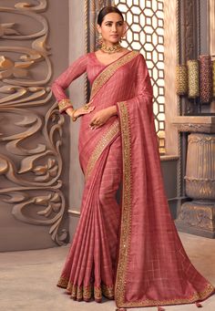 Organza Saree with blouse in Pink colour 1209 Desc: Color : Pink Fabric : Organza Work : Embroidery Wash Care : Dry clean Sleeve Style : Quarter Sleeve Long Sleeves : Done only in Custom Stitch Sleeves Lining : Done only in Custom Stitch Bust Size : 32 to 42 Inches Occasion : Festival Diwali Eid Durga Pooja Ganesh Charturthi Dussehra. With Express Free Shipping Buy Indian Party wedding wear Bridal Sarees Organza Saree with blouse in Pink colour 1209 online in USA, UK and Canada from KollyBollyEt Magenta Art, Indian Designer Sarees, Neck Deep, Designer Baby, Designer Sarees Online, Casual Saree, Art Silk Sarees, Trendy Sarees, Indian Dress