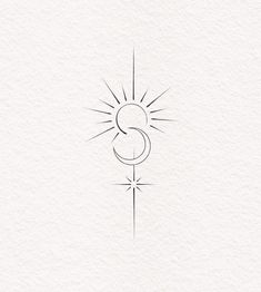 the letter s is drawn in black ink on white paper with a sun behind it