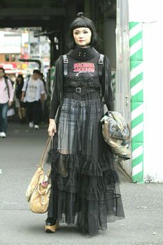 ☆ Mesh Dress Outfit Street Style, Mesh Dress Outfit, Outfits For Japan, Tulle Fashion, Japan Fashion Street, Tokyo Fashion Week, Street Style Aesthetic, Tokyo Street Style, Tokyo Street