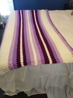 The Twisted Granny at Home, Hand Crocheted Blanket. Purple Ombre Stripe Blanket Handmade Blankets | Hand-Crocheted Gifts | Throw Blanket| Ready to Ship Custom Orders: Choose Your Colorway & Size Follow this link for custom-made-to-order blankets: https://thetwistedgrannyshop.etsy.com/listing/1783789415 Colors: *White *Lilac *Purple *Soft Purple Product Features: Handmade Quality: Each blanket is crafted with textured stitches, making it perfect for home decor, room decor, or bedding. The square shape fits various settings beautifully. Durable & Easy Care: Our blankets are machine washable and dryable, ensuring they stay vibrant and intact over time. They won't fade, shrink, or unravel. Heirloom Quality: Meticulously crafted with attention to detail, these blankets are designed to last for Hand Crocheted Blanket, Striped Blankets, Purple Ombre, Soft Purple, Handmade Blanket, Blanket Sizes, Hand Crochet, Blankets & Throws, Handmade Natural