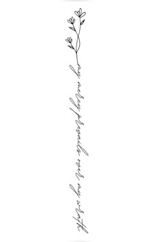 a black and white drawing of a flower with the words, i love you in cursive writing