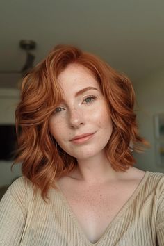 Discover 60 auburn bob hairstyles that flatter every personality and skin tone! From sleek and sophisticated to playful and vibrant, find the perfect look Cowboy Cooper Short Hair, Ginger Bob Hair, Copper Short Hair, Copper Bob, Cowboy Copper, Couture Hairstyles, Red Hair Don't Care, Red Heads