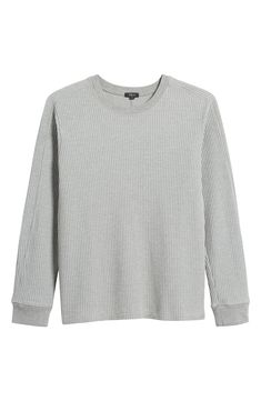 Add an extra layer of cozy warmth to your look with this T-shirt made from a thermal knit that helps trap heat with its waffle texture. 28" length Crewneck Long sleeves with ribbed cuffs 65% polyester, 35% cotton Machine wash, tumble dry Imported Tumble Dryer, Heathers, Heather Grey, Nordstrom, Heat, Long Sleeves, Texture, Grey, Long Sleeve