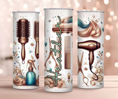 three cans with different types of hair products on them