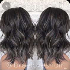 Smokey Ash Brown Balayage, Hairstyles For Thick Wavy Hair, Gray Highlights, Ash Brown Balayage, Ash Brown Hair, Thick Wavy Hair, Balayage Hair Dark, Brown Balayage