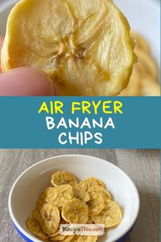 Air Fryer Banana Chips Air Fryer Banana Chips, Dehydrated Banana Chips, Leftover Bananas, Banana Chips Recipe, Air Fryer Banana, Fried Bananas