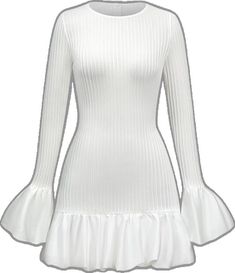 White Stretch Mini Dress For Fall, Fitted Winter Dresses With Ruffles, Fitted Ruffle Dresses For Winter, Solid Color Slim Fit Dress For Spring, Solid Color Slim Fit Spring Dress, Solid Slim Fit Spring Dress, Spring Solid Color Slim Fit Mini Dress, Spring Slim Fit Solid Color Mini Dress, Spring Solid Slim Fit Mini Dress