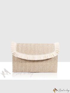 Bird in Bag - Woven Flap Tail Envelope Clutch Bag Beige Straw Clutch Bag With Removable Pouch, Beige Envelope Bag For Everyday, Beige Envelope Bag For Everyday Use, Beige Envelope Shoulder Bag For Everyday Use, Beige Envelope Clutch For Everyday Use, Beige Everyday Envelope Bag, Everyday Beige Envelope Bag, Beige Envelope Bag With Removable Pouch, Chic Beige Envelope Shoulder Bag