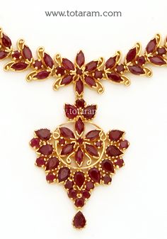 22 karat gold ruby necklace & drop earrings set - 235-GS3812 - in 44.850 Grams for USD $5,047.51 USD. 
Made in India by Totaram Jewelers Online this product is in Gold - 22 Karat BIS Hallmark 916 Gold  & is an excellent gift for Adult - Women. Ships fully insured with secured guaranteed delivery for free with your order over $250 from New Jersey USA & comes with 30 days exchange policy. Yellow Gold Ruby Temple Necklace For Celebration, Yellow Gold Ruby Jewelry For Festive Season, Festive Yellow Gold Ruby Necklaces, Formal Ruby Necklaces For Festivals, Formal Ruby Necklace For Festivals, Festive Yellow Gold Ruby Jewelry, Festive Yellow Gold Ruby Necklace, Formal Ruby Temple Necklace, Yellow Gold Ruby Kundan Necklace For Celebrations