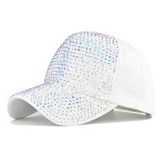 Embedded with quality dazzling rhinestone crystals, this attractive, trendy, fashionable and stylish baseball cap flat hat is made of 100% breathable, moisture and water resistant and well-ventilated cotton. The hat is adjustable to support multiple sizes. Features a long brim that has been sewn down to maintain its shape and fullness and a soft lining for maximum comfort and breathability, this cap is a must have for any sports such as football, baseball and outdoor sporting events. Can be worn Bling Denim, Rhinestone Fashion, Hip Hop Hat, Sun Cap, Baseball Women, Sun Hats For Women, Cotton Hat, Womens Baseball Cap, White Rhinestone