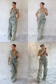 #denim #jumpsuit #denimjumpsuit #vintagewash #ootd #casual #goingout Utility Washed Overalls Jumpsuit, Casual Denim Cargo Jumpsuit, Casual Denim Cargo Style Jumpsuit, Trendy Cargo Pocket Overalls, Casual Cargo Style Denim Jumpsuit, Summer Denim Cargo Jumpsuit, Summer Denim Jumpsuit With Cargo Pockets, Trendy Spring Cargo Style Overalls, Casual Cotton Cargo Jumpsuits And Rompers