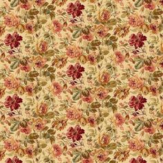 an old fashioned wallpaper with red and yellow flowers