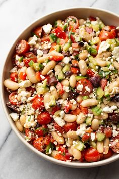 a bowl filled with lots of different types of food