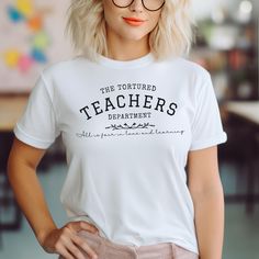 Introducing the Tortured Teachers Department Shirt, a perfect blend of humor and style for all the dedicated educators out there. Inspired by "The Tortured Poet Department," this shirt is designed to bring a smile to the face of any teacher. Perfect for gifting, this shirt is an excellent choice for Teacher Appreciation Week, back-to-school gifts, or simply to show your favorite teacher how much they are valued. It's also a great conversation starter, adding a touch of fun to any teacher's day. Unique Teachers Gift, Favorite Teacher, Funny Teacher, Teacher Appreciation Gift, Great Conversation Starters, Back To School Gifts, Teacher Favorite Things, Teacher Humor, School Gifts