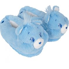 Shoe Size 5-6 Puppy Time, Blue Slippers, Bear Slippers, Pretty Halloween Costumes, Pretty Halloween, Room Stuff, Easy Hairstyles For Long Hair, Care Bear, Painted Shoes