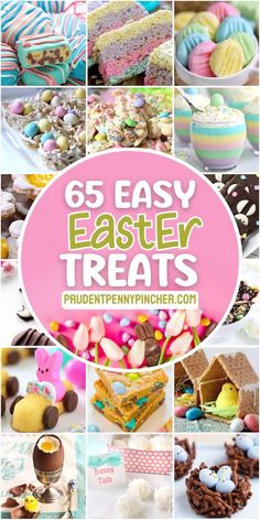 an image of easter treats collage with the words 6 easy easter treats on it