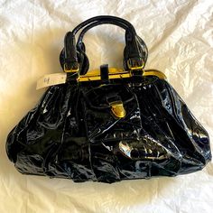 Unbranded Brand New Women Handbag Purse Clutch Satchel Black Faux Patent Leather Detachable Strap And Front Pocket Many Sections And Pockets Yes Very Cute With Tag Length 17.5” Height 11.5” Black Satchel With Hasp Closure For Shopping, Elegant Black Satchel With Snap Closure, Chic Evening Satchel With Snap Closure, Black Satchel With Fold Over Clasp, Black Satchel Bag With Fold Over Clasp, Black Satchel With Fold Over Clasp For Evening, Black Satchel With Zipper Closure For Party, Black Travel Satchel With Fold Over Clasp, Black Party Satchel With Zipper Closure