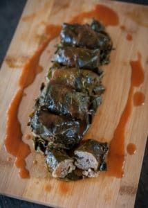 some food is sitting on a cutting board