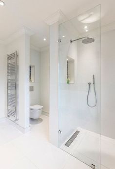 Exposed pipes and plumbing gubbins are just plain ugly. The bathroom, cloakroom and kitchen will probably be the worst affected rooms. #bathroom #remodel Doorless Shower, Contemporary Bath, Trendy Bathroom, Large Bathrooms, Contemporary Bathrooms, Simple Bathroom, Bathroom Layout