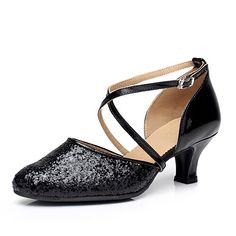 Category:Modern Dance Shoes; Upper Materials:Sparkling Glitter; Lining Material:Fabric; Heel Type:Cuban Heel; Gender:Women's; Size Suggestion:standard size, for people with wide feet, please choose one size up if necessary.; Style:Heel; Outsole Materials:Rubber; Occasion:Waltz,Square Dance,Ballroom Dance; Age Group:Adults'; Closure Type:Buckle; Customized Shoes:Customizable; Listing Date:05/02/2024; Production mode:Self-produce; 2024 Trends:Plus Size; Foot Length:; Size chart date source:Provide Dance Ballroom, Ballroom Shoes, Square Dance, Square Dancing, Cuban Heels, Occasion Shoes, Modern Dance, Ballroom Dance, Fall Shoes