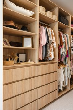 Japandi Closet Design, Primary Bedroom Storage, Primary Closet Ideas, Japandi Closet, Dream Family Home, Primary Closet, Walk In Wardrobe Design, Modern Coastal Farmhouse, Small Dressing Room