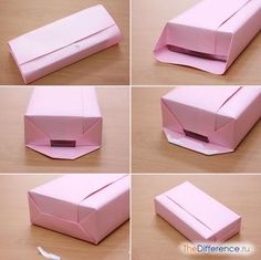 instructions to make an origami box with the lid open and folded in half