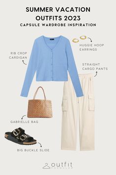 Introducing the new Outfit Formulas® Summer 2023 Outfit Guide – your go-to collection to build a wardrobe for effortless summer style! This capsule wardrobe is thoughtfully curated with versatile pieces that can be mixed and matched to create countless outfits. From breezy to bright, this collection has everything you need to look and feel your best this summer. Whether you’re lounging at the beach or attending a backyard BBQ, the Outfit Formulas® Summer 2023 Outfit Guide has got you covered. Summer Vacation Capsule, Capsule Wardrobe Inspiration, Vacation Capsule Wardrobe, Vacation Capsule, Summer Vacation Outfits, Build A Wardrobe