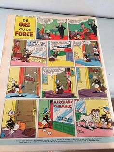 an old comic book with cartoon characters on the cover and in french language, depicting donald's house