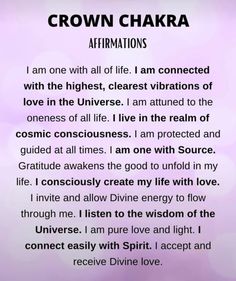 a poem written in the language crown chakra affirmations