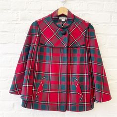 Great Condition; No Defects. See Photos For Measurement Details. Fitted Fall Holiday Outerwear, Fitted Fall Outerwear For Holiday, Fitted Outerwear For Holiday In Fall, Vampy Girl, Retro Red Wool Outerwear, Luxury Retro Plaid Outerwear, Retro Wool Plaid Outerwear, Vintage Plaid Outerwear With Button Closure, Pendleton Jacket