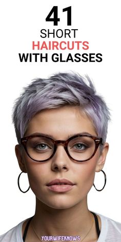 If you're a woman with glasses, these 41 short haircut ideas are just what you need to refresh your style. From trendy pixie cuts to sleek bobs, these haircuts are perfect for enhancing your features. Whether you have a round face, oval face, or another shape, there's a style here that will flatter you. Ideal for those with grey hair or curly textures, these short haircuts are easy to maintain and look fantastic. Discover your new favorite hairstyle today! Short Hair Necklines, Pixie For Oval Face Shape, Glasses For Oval Face Shape Woman, Short Cut For Thinning Hair, Short Hair Cuts For Women Fall 2024, Pixie Haircut With Glasses, Pixie Cut 2024, Pixie Haircut 2024, Short Hair For Oval Face Shape