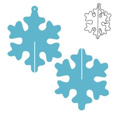 two snowflakes are shown with one being cut out and the other is drawn