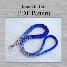 a blue dog leash on a white background with the words bead crochet pdf