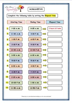 the worksheet for reading time with numbers and times to complete in each hour