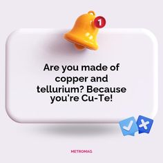 there is a sign that says are you made of copper and tellurim? because you're cut - me