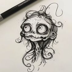 Shrunken Head Tattoo Design Masterpiece Shrunken Head Art, Halloween Inspired Drawings, Creepy Animal Drawings, Two Fairies Tattoo, Tim Burton Sleeve Tattoo, Edgy Art, Oddities Tattoo, Witchy Art, Creepy Sketches