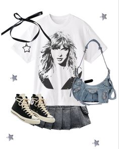 Downtown girl Taylor swift outfit Taylor Outfits, Moda Vintage, Girl Falling, Lookbook Outfits, Aesthetic Outfits, Concert Outfit, 90s Fashion, Shirt Outfit, Aesthetic Clothes