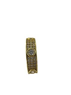 Elevate your style with our luxurious Gold Micro Pave CZ Band. The intricate micro pave setting and sparkling cubic zirconia stones add an extra touch of elegance to any look. Perfect for special occasions or everyday wear, this band exudes sophistication and exclusivity. Upgrade your jewelry collection today. Gold Plated Sterling Silver. Luxury Yellow Gold Jewelry With Rhinestones, Yellow Gold Diamond Ring With Sparkle, Dazzling Yellow Gold Diamond Ring With Sparkling Stones, Gold Cubic Zirconia Diamond Ring With Pave Setting, Luxury Cubic Zirconia Rings With Bling, Luxury Bling Cubic Zirconia Rings, Gold Diamond Ring With Pave Setting In Cubic Zirconia, Elegant Rings With Rhinestones And Cubic Zirconia, Elegant Cubic Zirconia Rings With Rhinestones