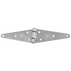 a stainless steel hinge with four holes