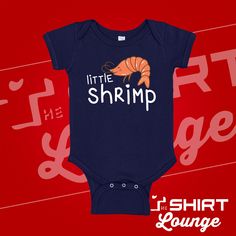 Little Shrimp Baby One-Piece or Toddler T-Shirt for the newest baby shrimp fresh out of the ocean! Makes a great baby shower gift for any infant. Be sure to snap a picture baby together in this cute outfit! Feel free to message us with any customization, we are happy to help. Our garments are made from 100% combed ringspun cotton, the one piece includes a lap shoulder neckline, and is reinforced with a three snap closure. This creeper/toddler shirt is sure to put a smile on anyone's face who see Baby Shrimp, Pregnant Nurse, Baby One Piece, Sea Animals, Gender Neutral Baby, Baby Bodysuit, Baby Shower Themes, Baby Shower Decorations, Baby Onesies