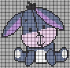 a cross stitch pattern with an animal holding an umbrella