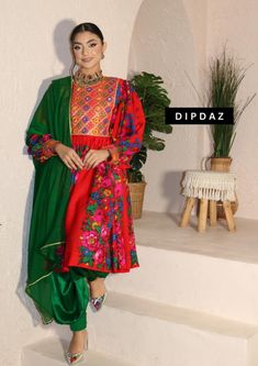 Explore our exclusive collection of Afghan dresses at Dipdaz, where tradition meets modern elegance. Our range includes stunning Afghan bridal dresses, wedding dresses, and ethnic dresses, perfect for every occasion from weddings to henna parties. We also offer luxury Afghan dresses, modest designs, and casual wear, ensuring there's something for everyone. Key Features: Customizable & Personalized: Each dress can be tailored to your preferences, including sleeve length and neckline style. Availa Festive Semi-stitched Dresses With Traditional Patterns, Multicolor Embroidered Dress With Traditional Drape For Festive, Bohemian Unstitched Suit With Traditional Drape For Eid, Embroidered Dress For Eid With Traditional Drape, Eid Salwar Kameez With Traditional Patterns, Festive Embroidered Dress With Traditional Patterns For Eid, Festive Multicolor Embroidered Dress With Traditional Drape, Salwar Kameez For Eid With Traditional Drape, Traditional Lawn Suit With Pallu For Ceremonies