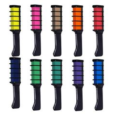 10PC Hair Chalk Comb Temporary Bright Hair Color Dye For Girls Kids Birthday Christmas Gifts Washable Hair Chalk For Kids A Disposable Hair Comb Material: high temperature comb Color: 10 colors (Due to the difference between different monitors, the picture may have slight color difference. please make sure you do not mind before ordering, Thank you!) Length size:10cm,(Please allow 1-3mm error due to manual measurement. please make sure you do not mind before ordering.) Size: One Size.  Color: Bl Washable Hair Dye, Washable Hair Color, Hair Mascara, Temporary Hair Dye, Professional Hair Color, Colors Hair, Hair Chalk, Bright Hair Colors, Temporary Hair Color