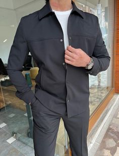 Collection : SPRING / SUMMER 22-23 Product :New season custom design jacket and trousers combined sports suit.Color : Black Available Size : 46-48-50-52-54-56Material Content: %75 pes % 15 vıscon, % 10 elestan Package Include: High Quality Thick Shirt (Jacket) + Pants Black Casual Business Suits, Casual Tailored Black Suit, Casual Tailored Long Sleeve Suits, Tailored Long Sleeve Casual Suits, Black Sports Outerwear With Side Pockets, Luxury Men's Utility Jacket With Buttoned Pockets, Luxury Men's Track Jacket With Pockets, Luxury Men's Windbreaker With Flap Pockets, Design Jacket