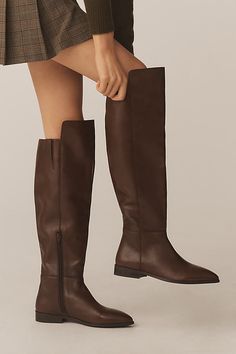 Can we talk a boot this style? | Gentle Touch Over-the-Knee Boots by Seychelles in Brown, Women's, Size: 6.5, Leather/Rubber at Anthropologie