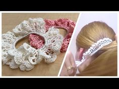 crochet headbands and hair accessories are featured in this video