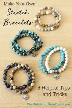 Bead Stretch Bracelets Diy, Making Bead Bracelets How To, Making Elastic Bracelets, Stretch Beaded Bracelets Diy How To Make, Diy Bead Bracelets Stretch, Diy Bracelets Braided, Making Boho Jewelry, Beaded Stretchy Bracelet Ideas