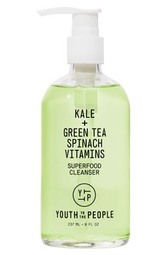 Youth to the People Superfood Cleanser | Nordstrom Skincare Products Cleanser, Non Toxic Face Cleanser, Preppy Cleanser, Simple Products Skincare, Skincare Must Haves Products, Kale Cleanser, 2025 Checklist, Kale Green Tea Cleanser, Youth To The People Cleanser