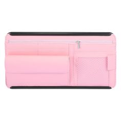 Feature: The sun visor organizer with sunglasses case, storage nets and zipper storage bag, can store some small items, such as flashlight, pens, pencils, small notepads, cards, glasses, business card holders, etc, keeps your car clean and tidy. The car sun visor storage bag is made of PU Leather, durable, dustproof and easy to clean. Sunglasses case does not interfere with driving sight range, convenient to put on or take off glasses before driving. The back of the car visor organizer is fixed Portable Pink Organizers For Storage, Pink Portable Storage Organizers, Pink Travel Case With Pen Slots, Pink Travel Cases With Pen Slots, Pink Organizers With Pen Holders For Storage, Travel Organizer With Pen Holders, Rectangular, Rectangular Travel Organizer With Pen Holders, Car Visor Organizer, Visor Organizer